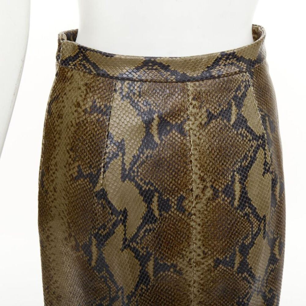 Khaite 2023 Fraser Brown Python Leather Skirt - Picture 8 of 10